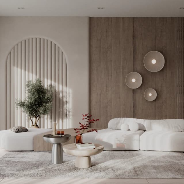 Прямой диван Andre 4 модуля со столом белый 580х202 см. - Изображение 1