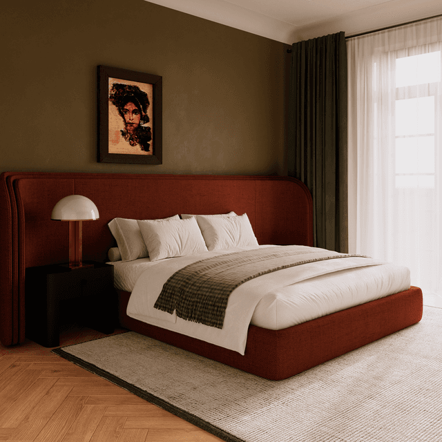 Кровать двуспальная Elysium Grand с высоким широким изголовьем и подъемным механизмом. - Изображение -1