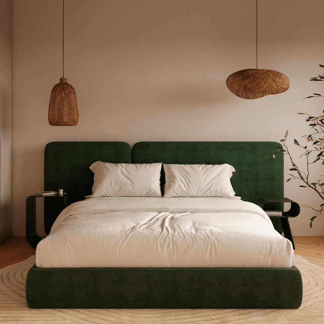 Кровать двуспальная Elysium Grand 3 с высоким широким изголовьем и подъемным механизмом. - Изображение -1