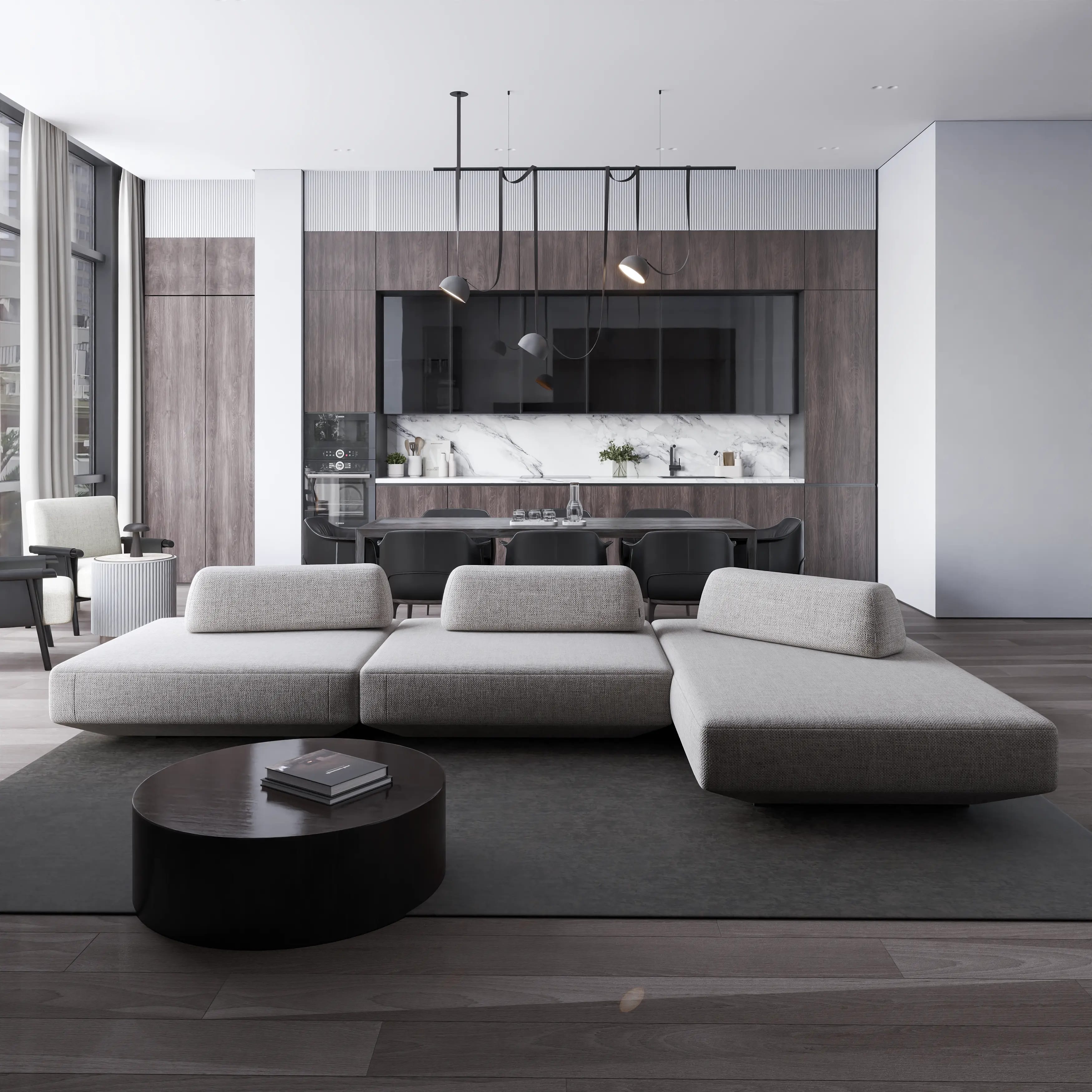 Прямой диван Avanti 2 модуля Серебристый 240х200 см.