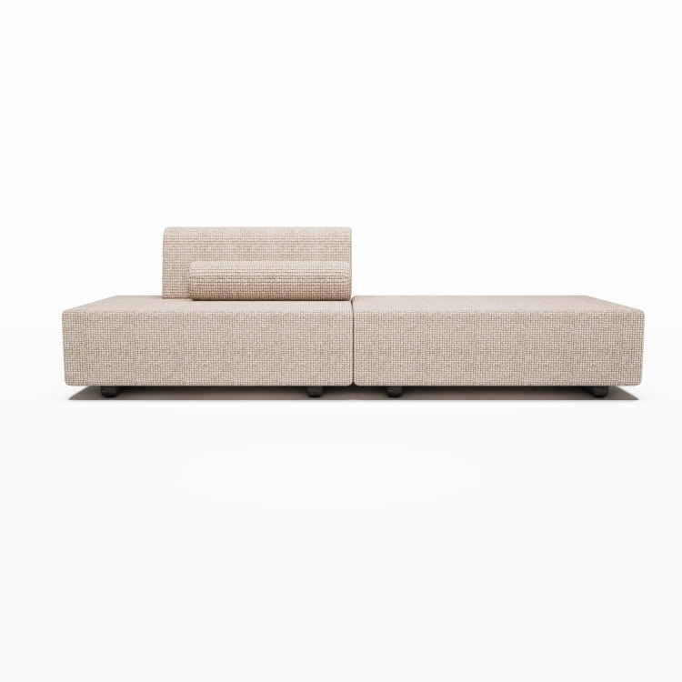 Прямой диван Morph 2 модуля с подушкой светло-бежевый 360x90 см. Изображение 1