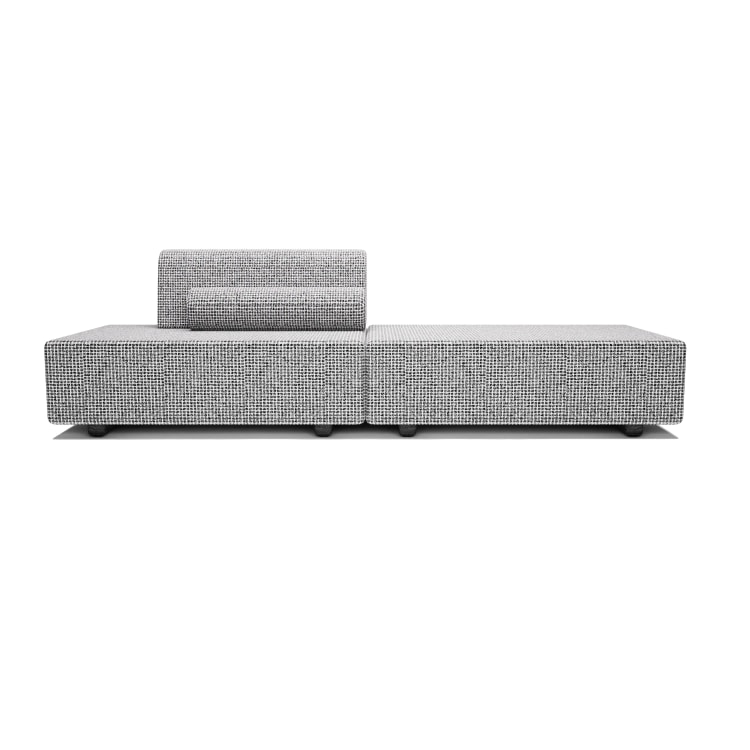 Прямой диван Morph 2 модуля с подушкой светло-серый 360x90 см. Изображение 1