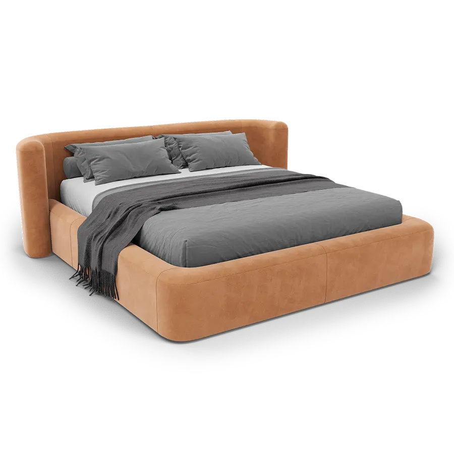 Кровать двуспальная Curve с мягким изголовьем и подъемным механизмом