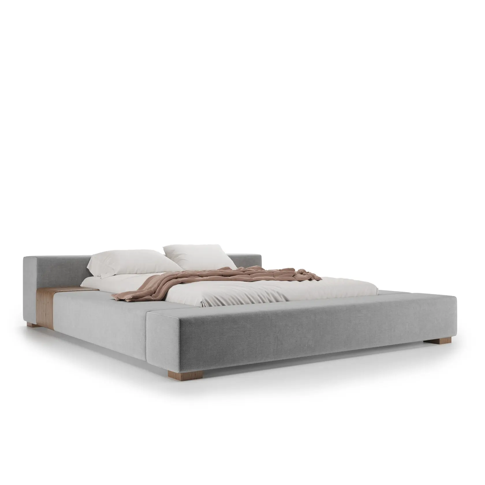 Кровать двуспальная Loft с мягким изголовьем и подъемным механизмом